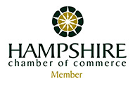 Hampshire Chamber  of Commerce logo in green and gold
