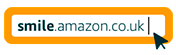 Amazon smile button in orange and white