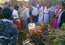 Farmers being shown composting techniques Composting