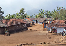 Droog village, Chengalpuddur – 100 inhabitants to whom we have introduced a herbal medicine sustainable livelihoods project Droog Village homes on mountain